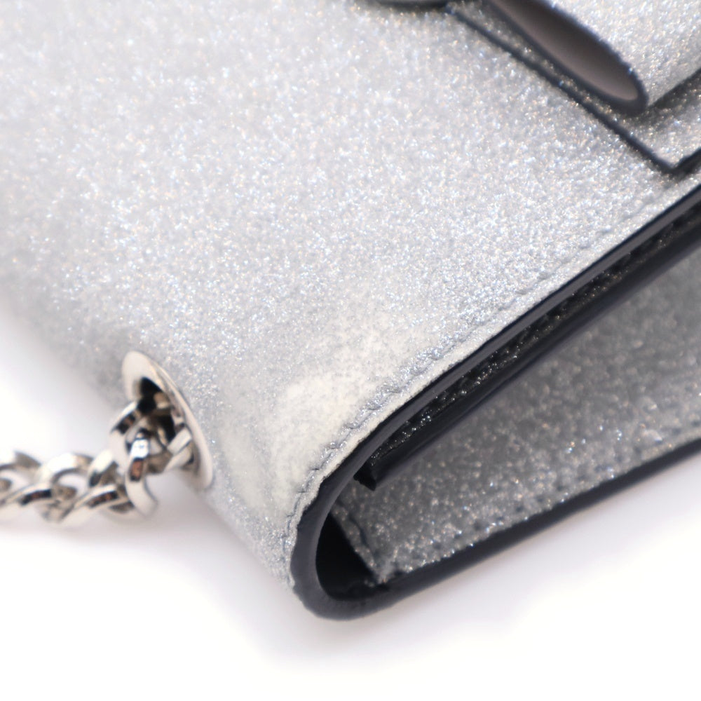 FERRAGAMO(フェラガモ) ヴァラ チェーンショルダーバック ミニバッグ シルバー レザー