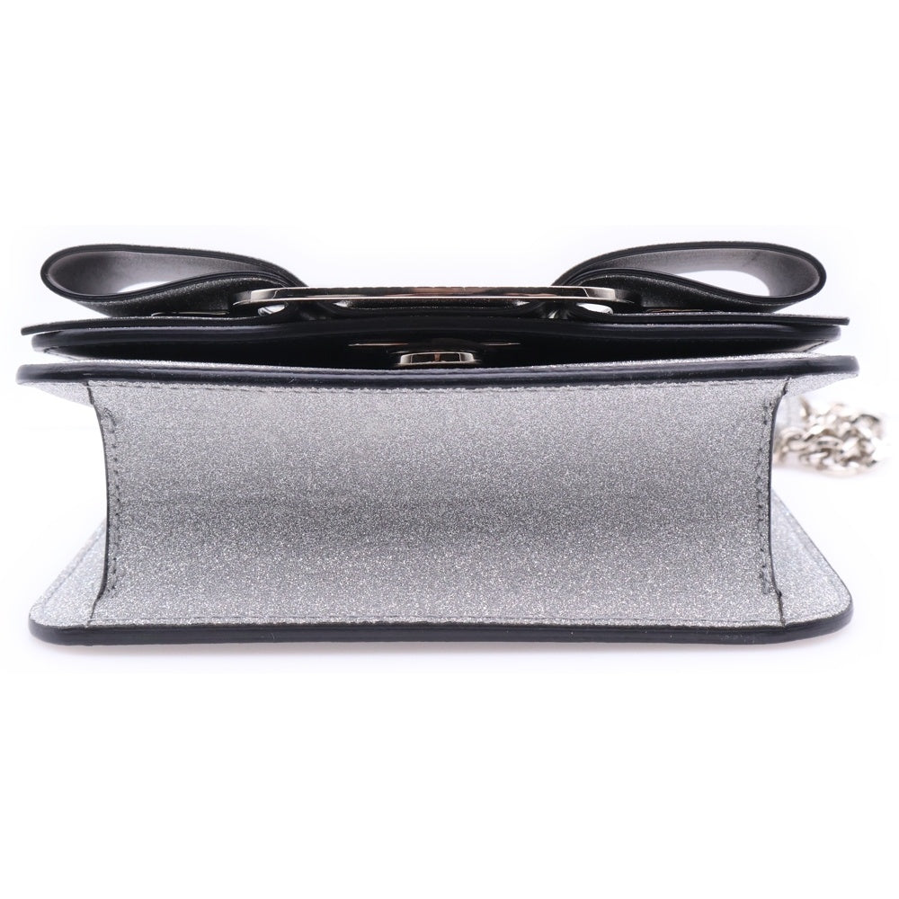 FERRAGAMO(フェラガモ) ヴァラ チェーンショルダーバック ミニバッグ シルバー レザー