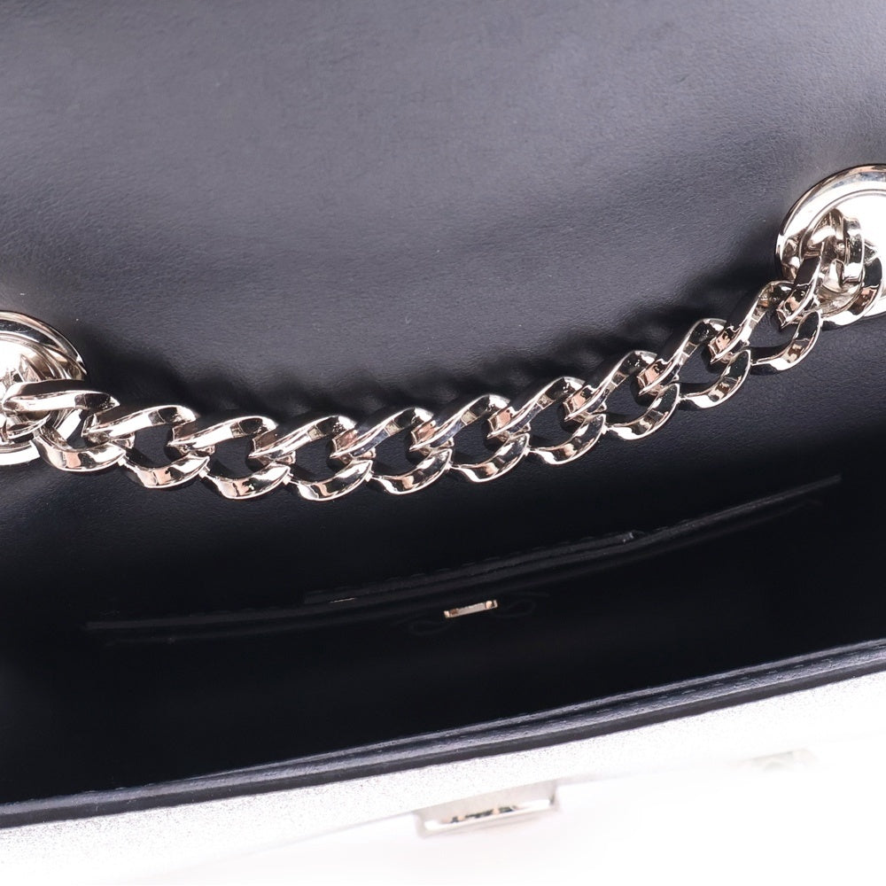 FERRAGAMO(フェラガモ) ヴァラ チェーンショルダーバック ミニバッグ シルバー レザー