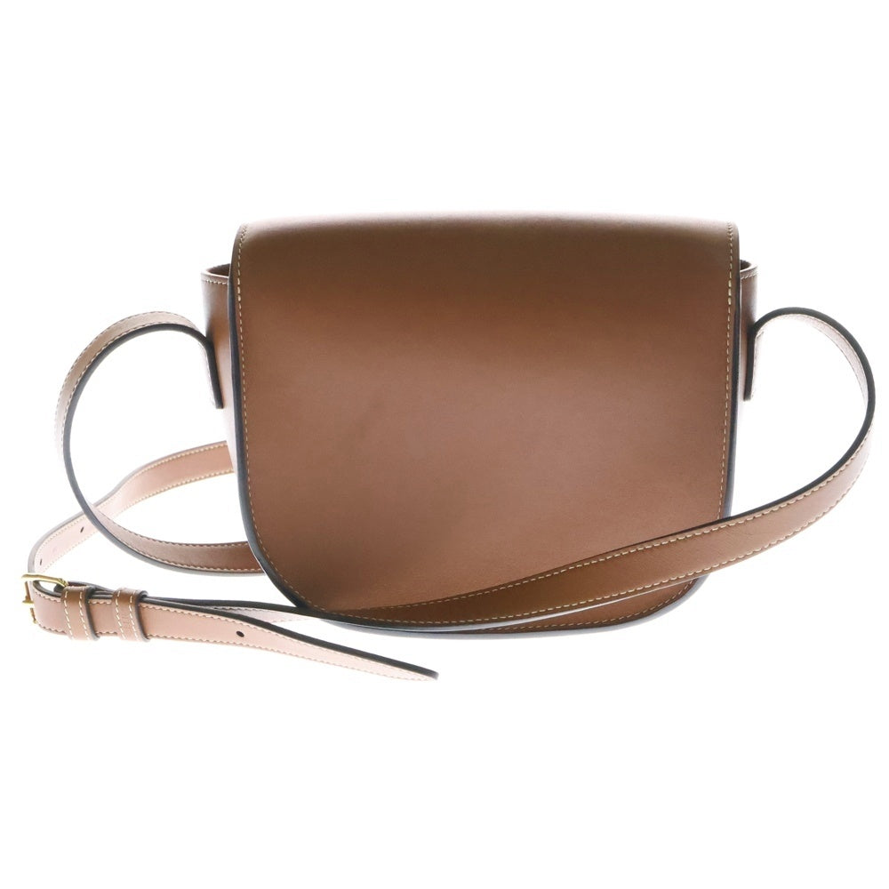 CELINE(セリーヌ) フォルコ キュイルトリオンフ ショルダーバック ブラウン レザー ポシェットバッグ