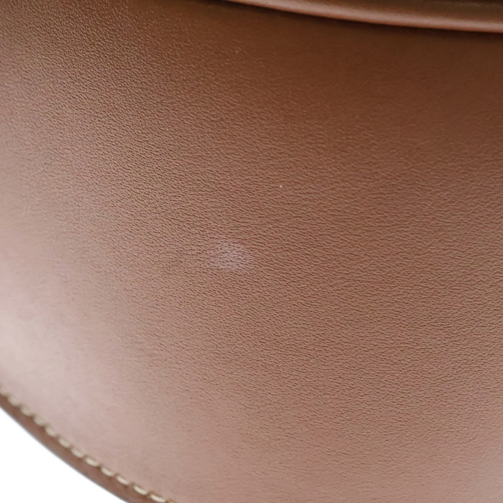 CELINE(セリーヌ) フォルコ キュイルトリオンフ ショルダーバック ブラウン レザー ポシェットバッグ