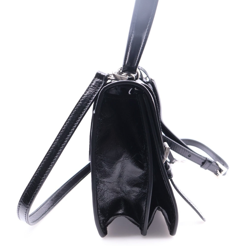 PRADA(プラダ) Medium Leather Handbag ミディアム ハンドバッグ ブラック レザー ワンショルダーバッグ 1BN026