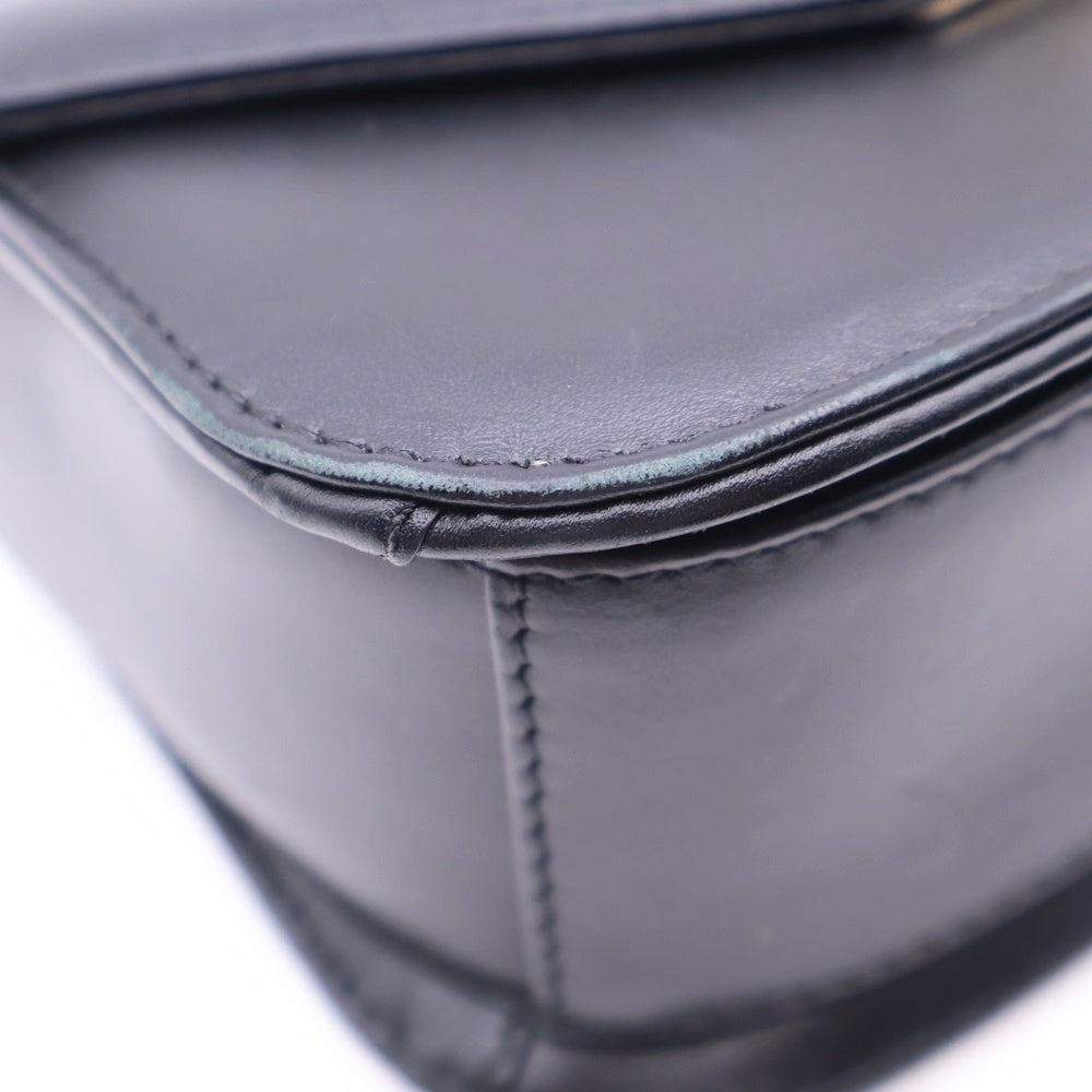 VALENTINO(ヴァレンティノ) VLTN ロゴ チェーンショルダーバック 黒 レザー