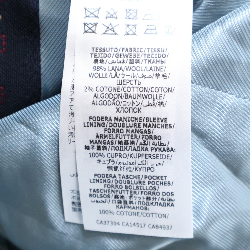 GUCCI(グッチ) Gストライプ柄 ゴールドボタン ウール 2B シングル テーラードジャケット ブレザー ネイビー 590579 ZAC6Y