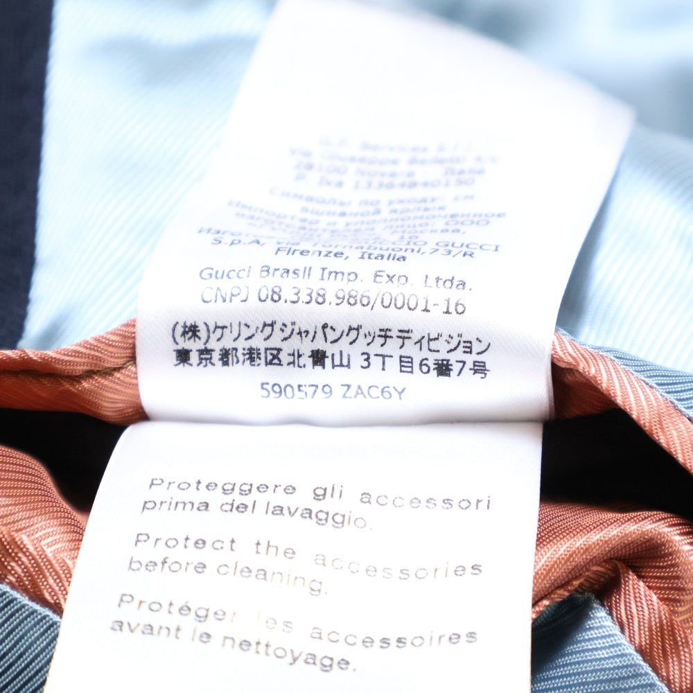 GUCCI(グッチ) Gストライプ柄 ゴールドボタン ウール 2B シングル テーラードジャケット ブレザー ネイビー 590579 ZAC6Y