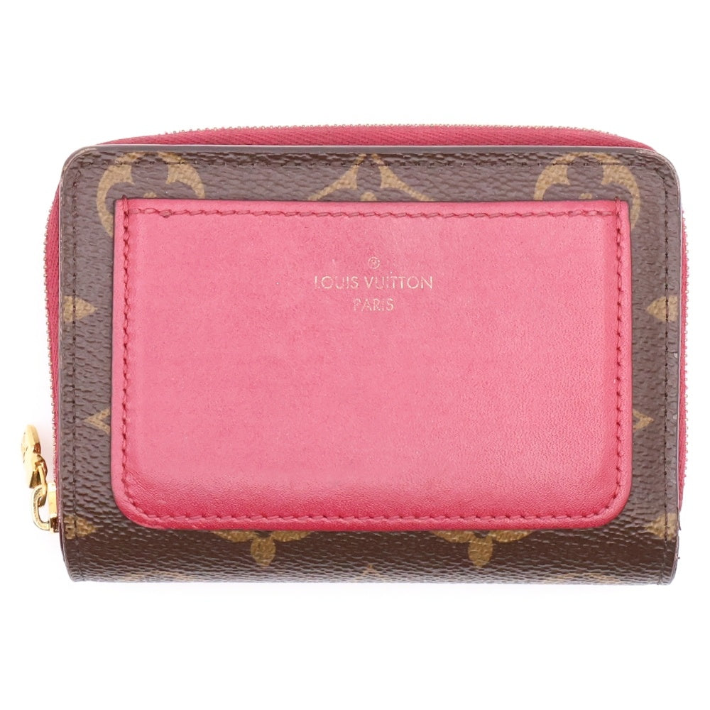 LOUIS VUITTON(ルイヴィトン) ポルトフォイユ・ルー モノグラム フューシャ コンパクトウォレット 二つ折り財布 ブラウン/ワインレッド M82377 RFID
