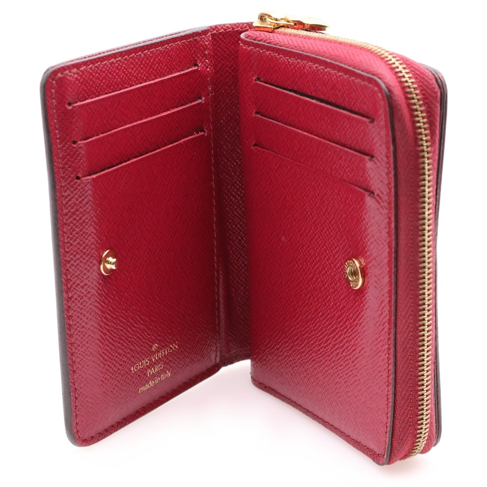 LOUIS VUITTON(ルイヴィトン) ポルトフォイユ・ルー モノグラム フューシャ コンパクトウォレット 二つ折り財布 ブラウン/ワインレッド M82377 RFID