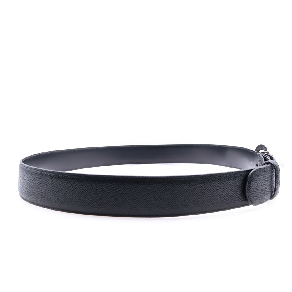 BVLGARI(ブルガリ) ブルガリブルガリ オーバルバックル レザー ベルト ブラック/シルバー 4501650416