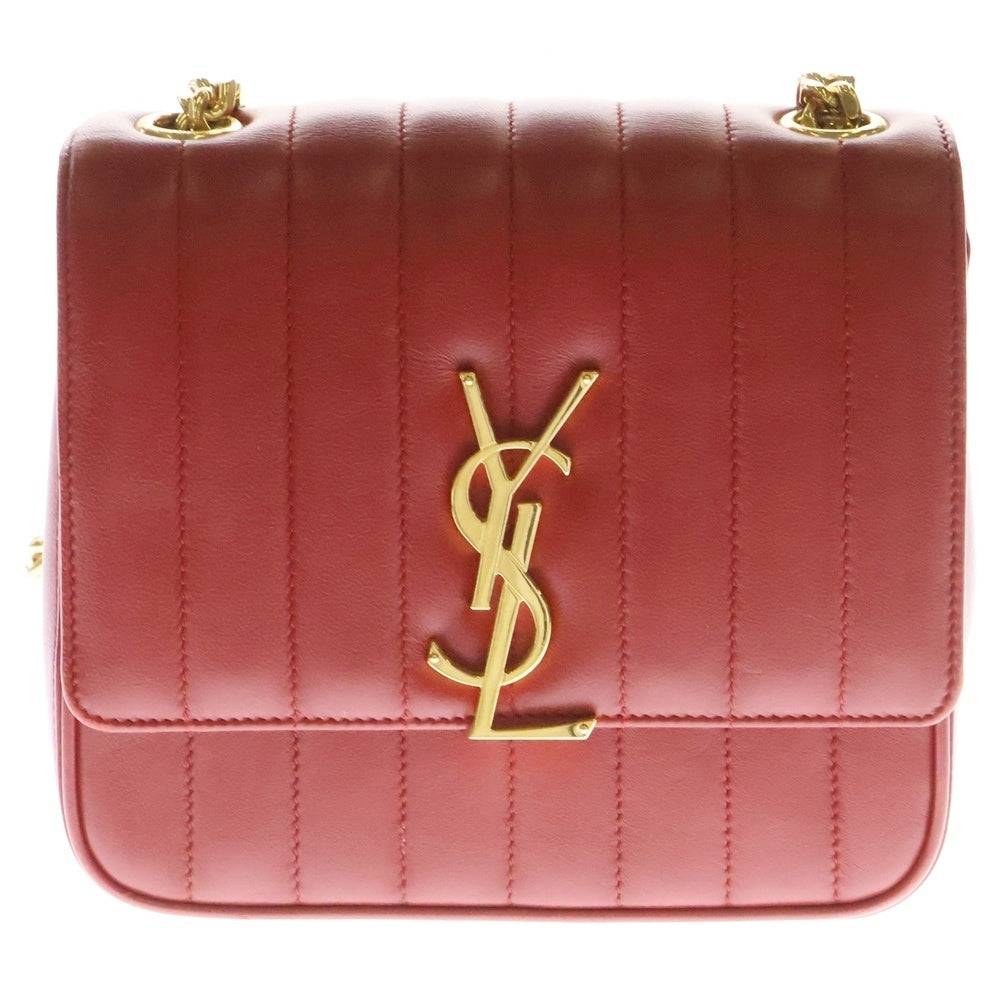 SAINT LAURENT PARIS(サンローランパリ) ヴィキ チェーンショルダー バッグ レッド レザー 532612