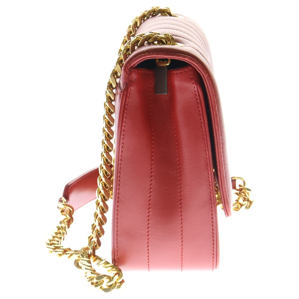SAINT LAURENT PARIS(サンローランパリ) ヴィキ チェーンショルダー バッグ レッド レザー 532612