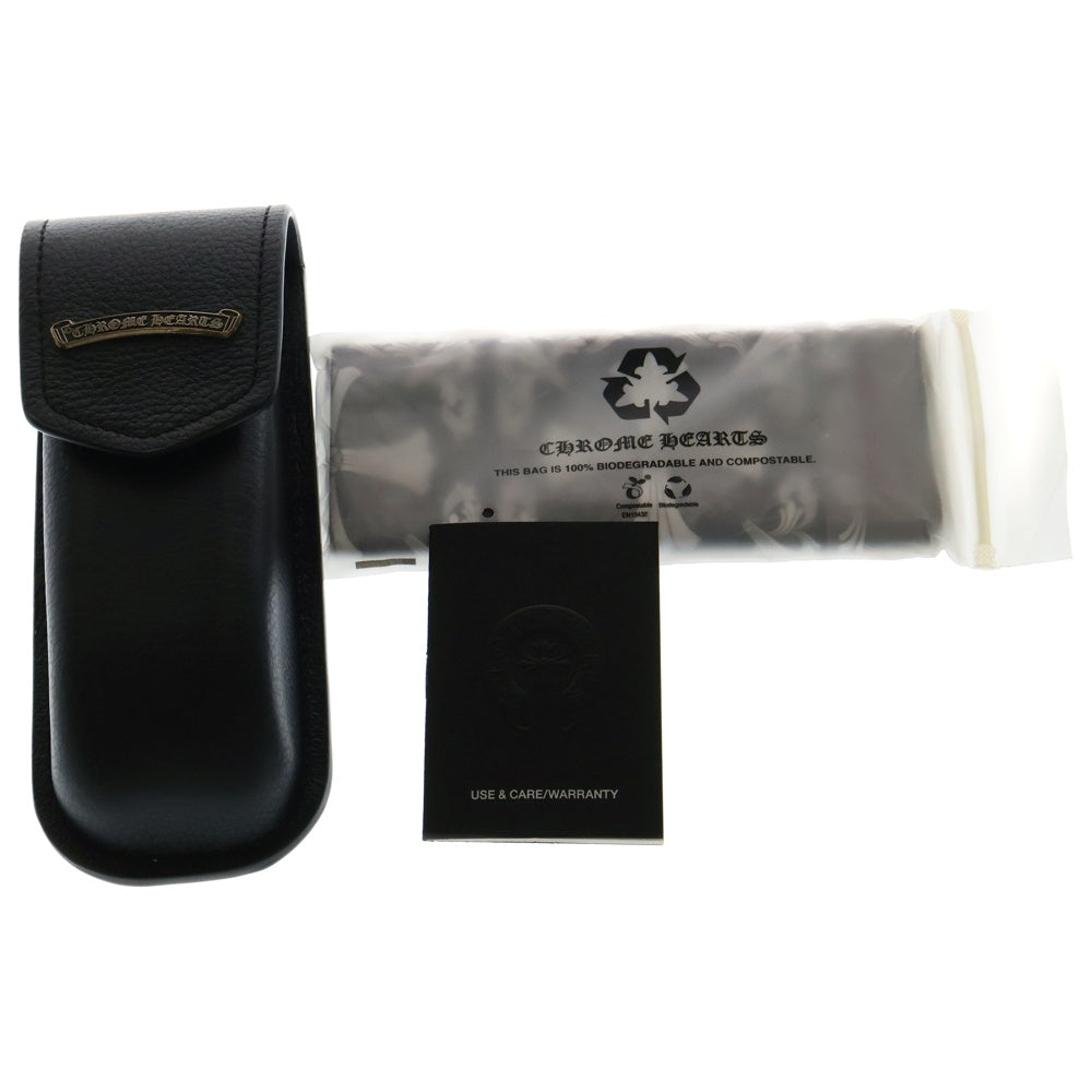 CHROME HEARTS(クロムハーツ) PILLS III 3 フローラル テンプル リムレス スクエア クリアレンズ 眼鏡 メガネ アイウェア マット ブラック/ゴールド