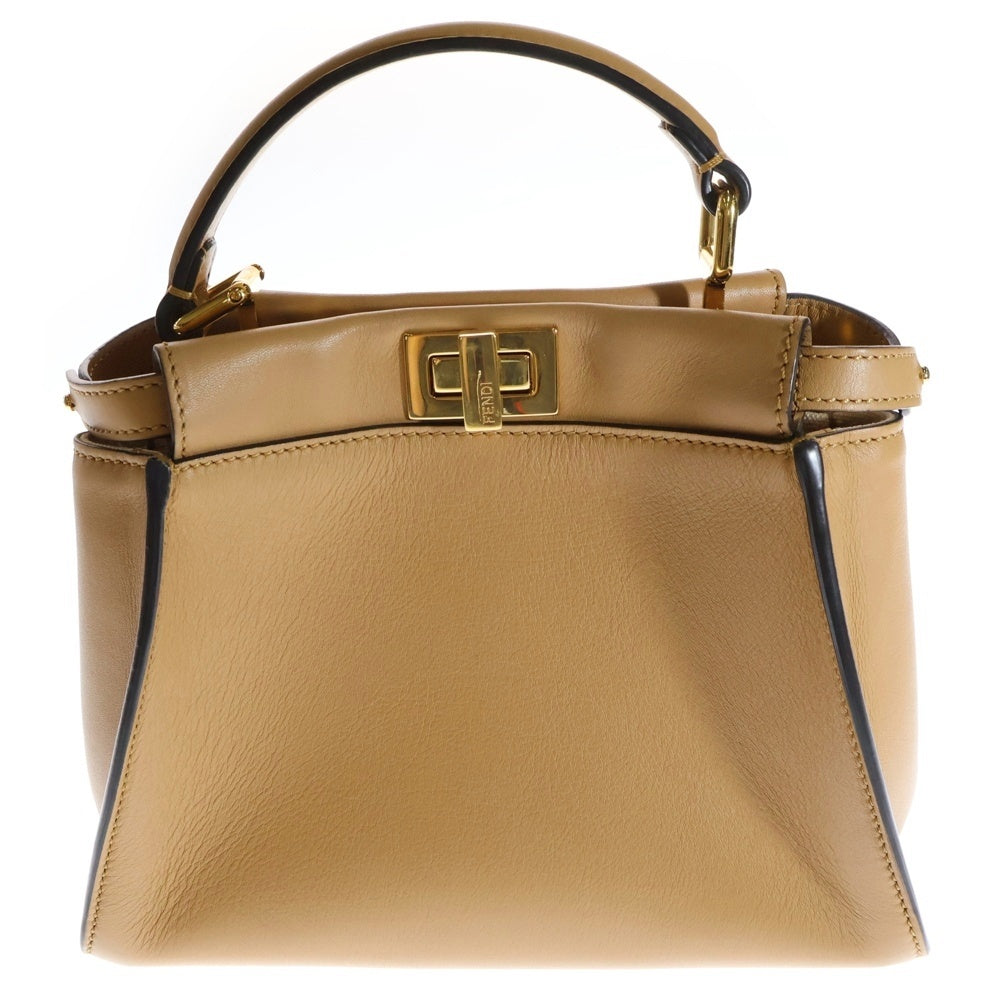 FENDI(フェンディ) ピーカブー ミニ 2WAY レザーハンドバッグ ショルダーバッグ キャメル 8BN244