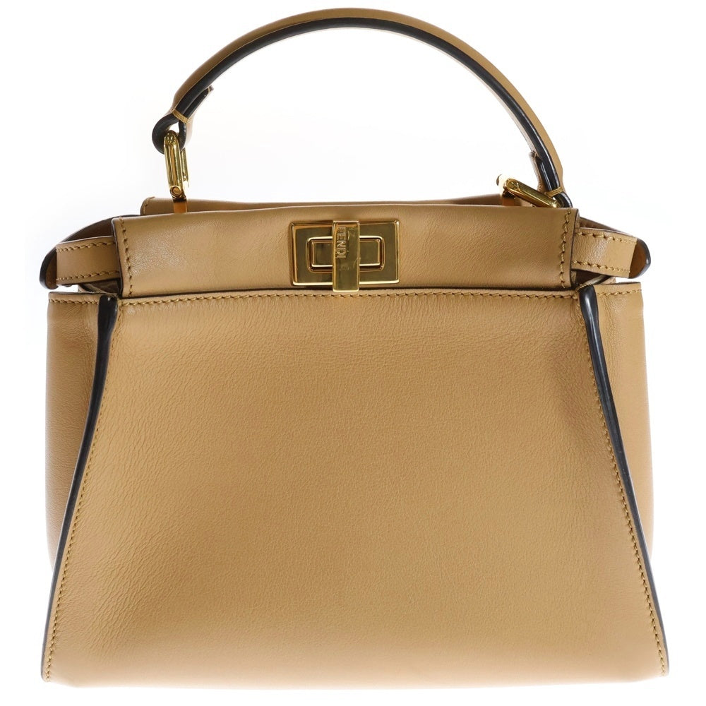 FENDI(フェンディ) ピーカブー ミニ 2WAY レザーハンドバッグ ショルダーバッグ キャメル 8BN244