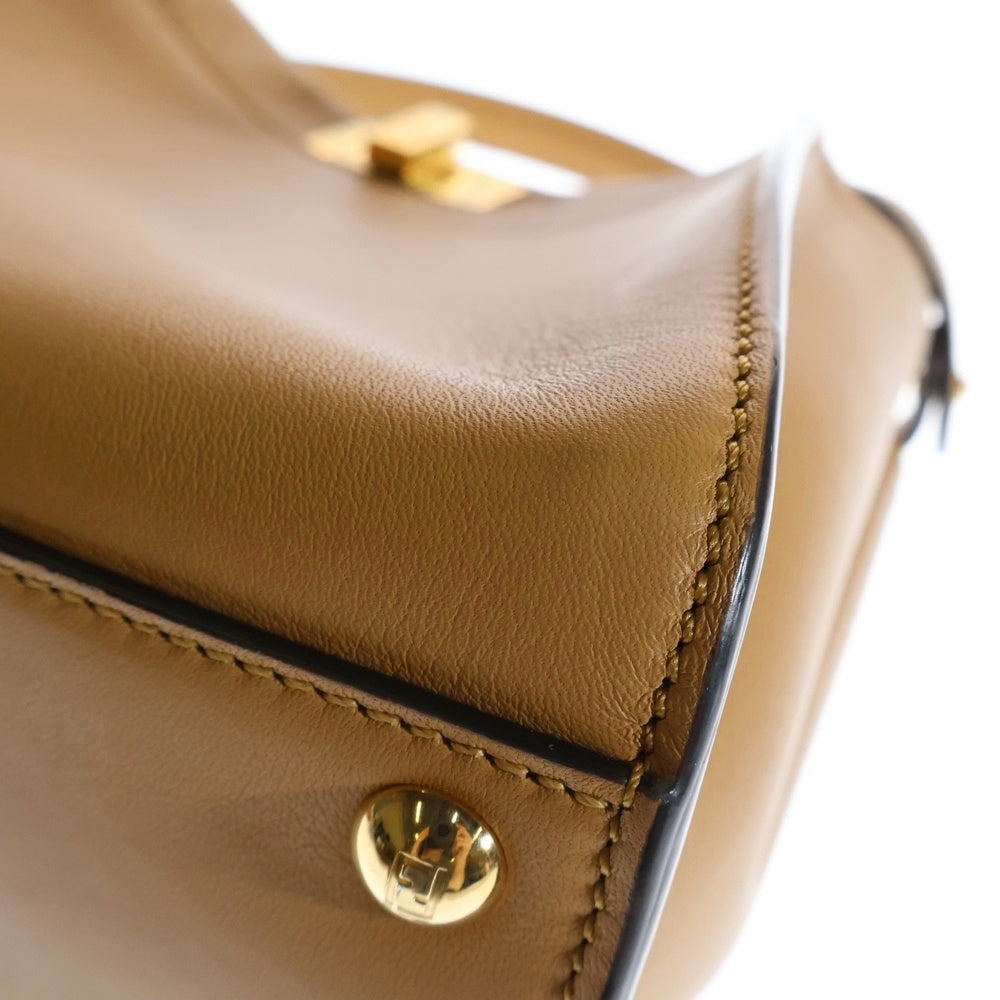 FENDI(フェンディ) ピーカブー ミニ 2WAY レザーハンドバッグ ショルダーバッグ キャメル 8BN244
