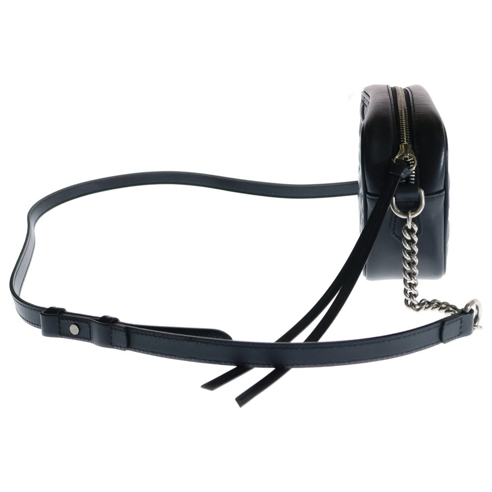 GUCCI(グッチ) GGマーモント チェーン ショルダーバッグ ブラック レザー 634936