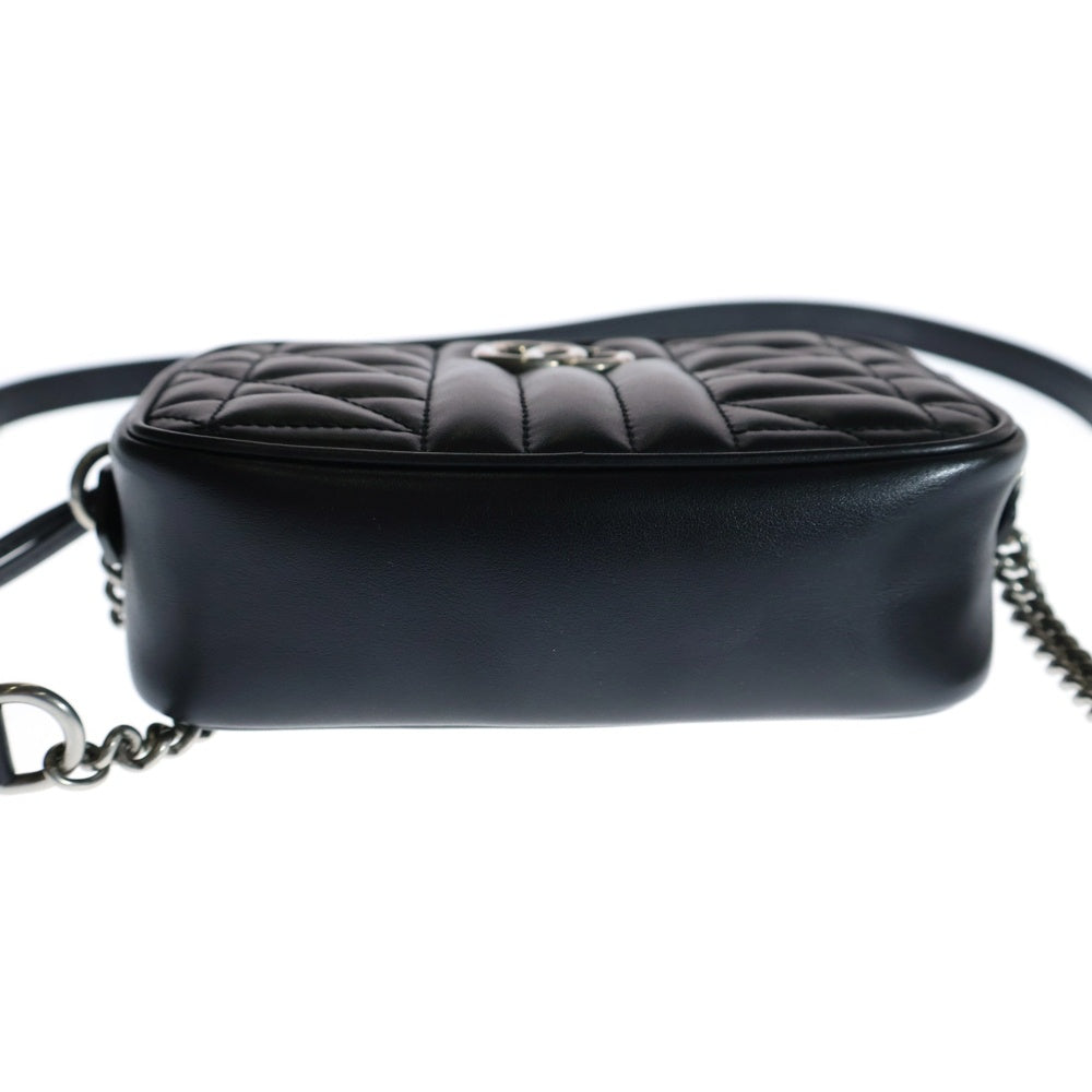 GUCCI(グッチ) GGマーモント チェーン ショルダーバッグ ブラック レザー 634936