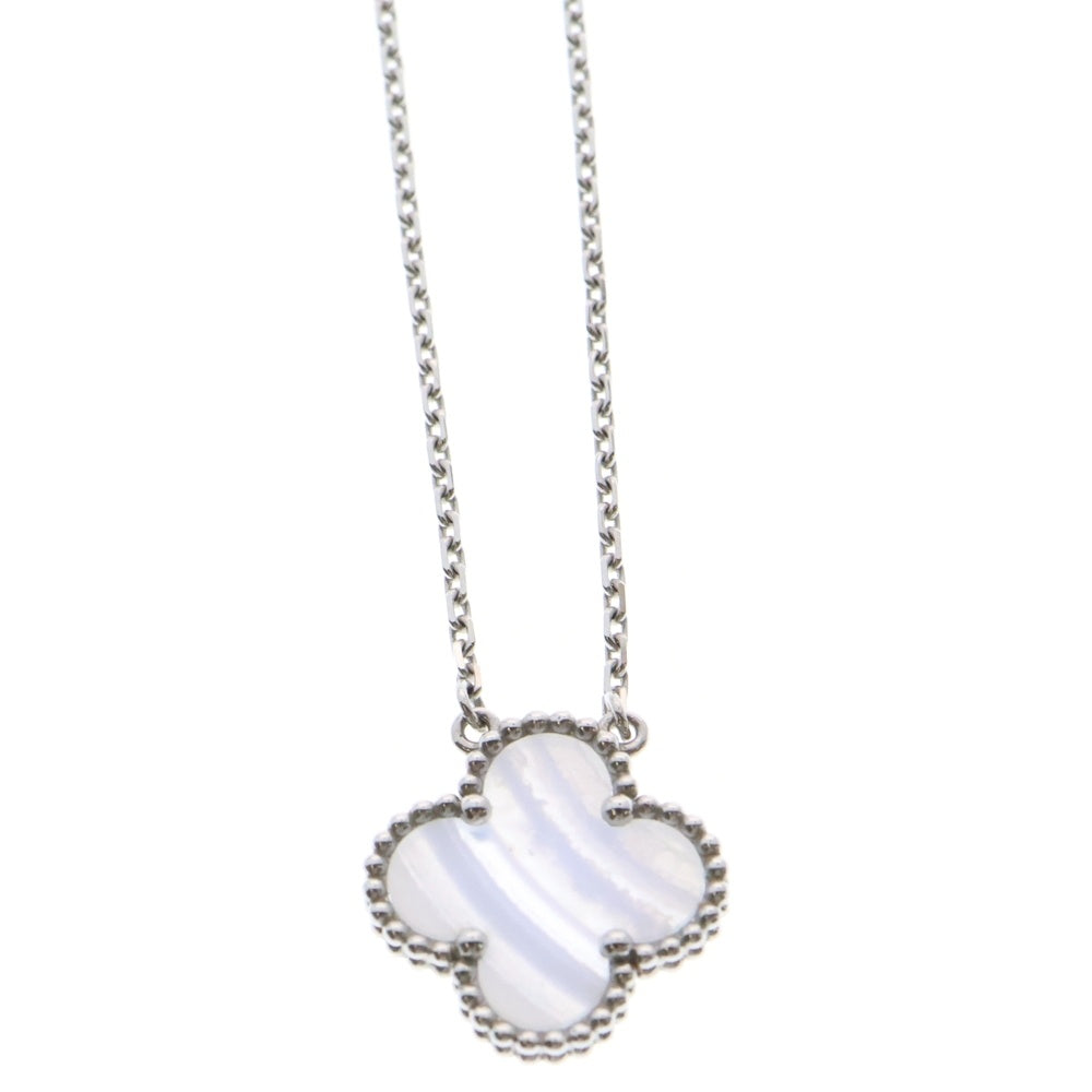Van Cleef & Arpels(ヴァンクリーフアンドアーペル) カルセドニー ヴィンテージアルハンブラ ネックレス 750WG ホワイトゴールド VCARD34900 ジュエリー アクセサリー