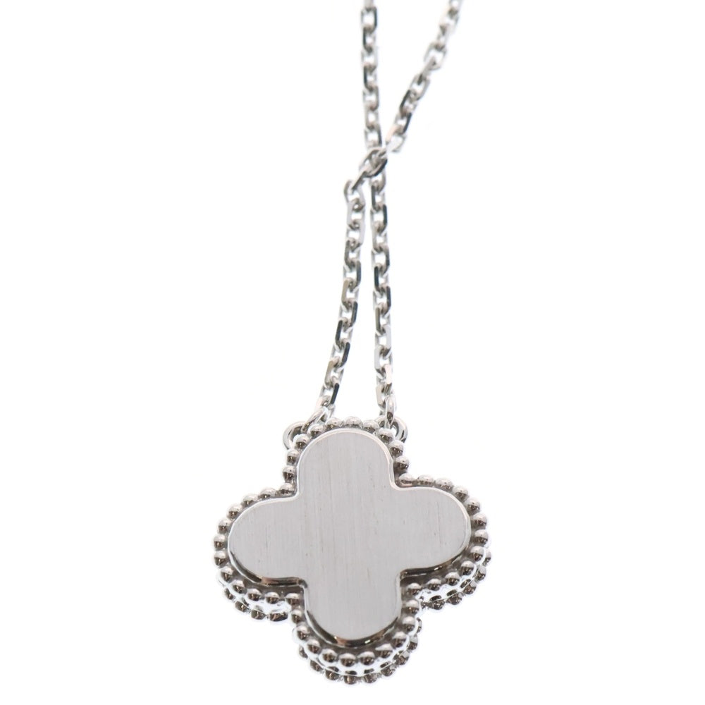 Van Cleef & Arpels(ヴァンクリーフアンドアーペル) 22AW セラドングリーン ヴィンテージ アルハンブラ 1Pダイヤモンド ネックレス 750WG ホワイトゴールド/セラドングリーン VCARP9RU00