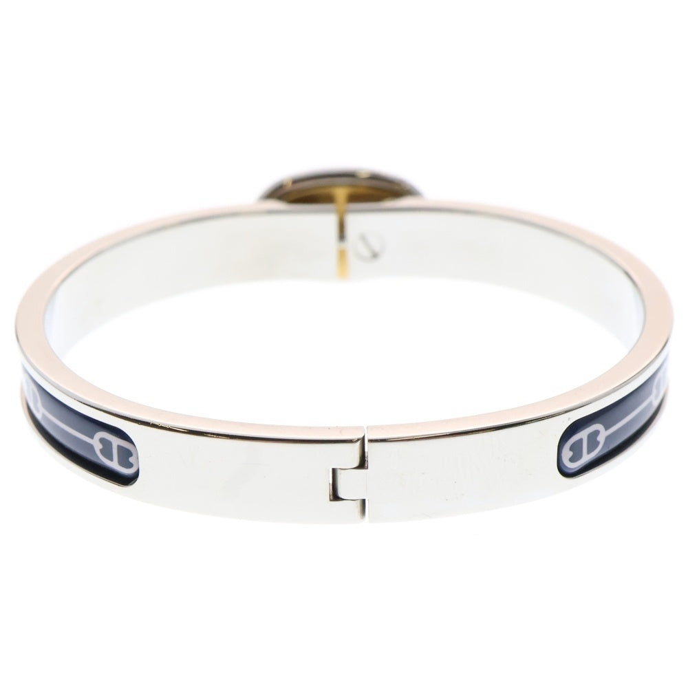 HERMES(エルメス) シェーヌダンクル ミニクリック バングル ブレスレット アクセサリー ブラック×ゴールド×シルバー GP