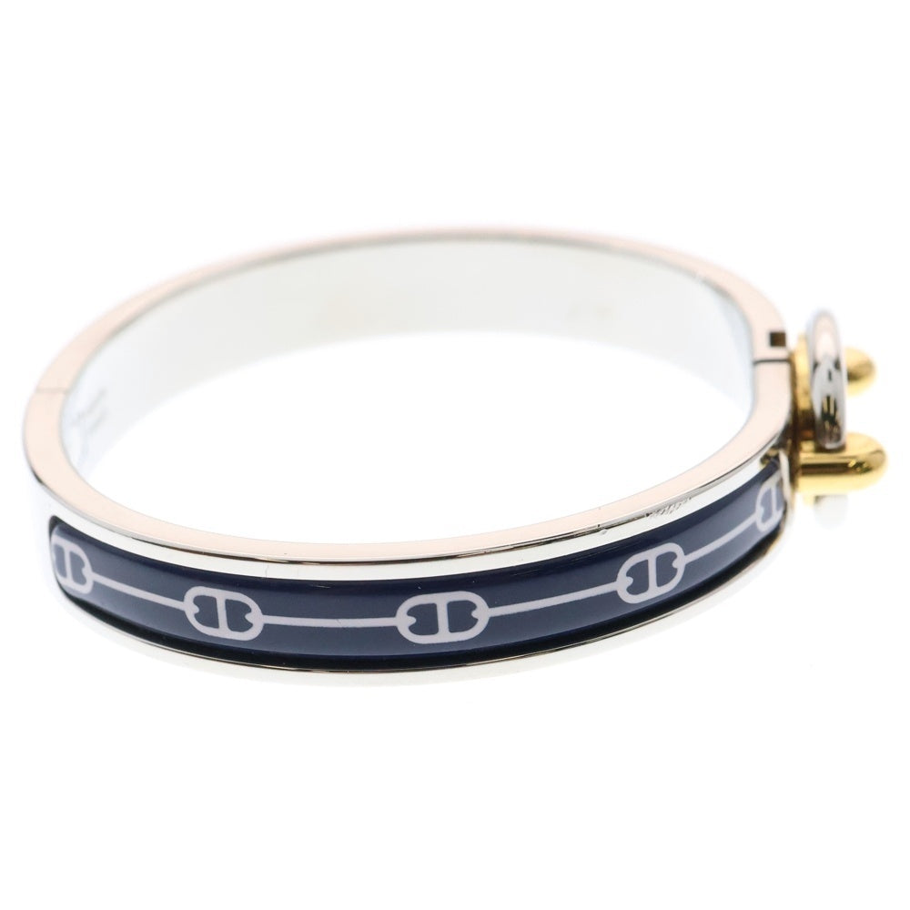 HERMES(エルメス) シェーヌダンクル ミニクリック バングル ブレスレット アクセサリー ブラック×ゴールド×シルバー GP