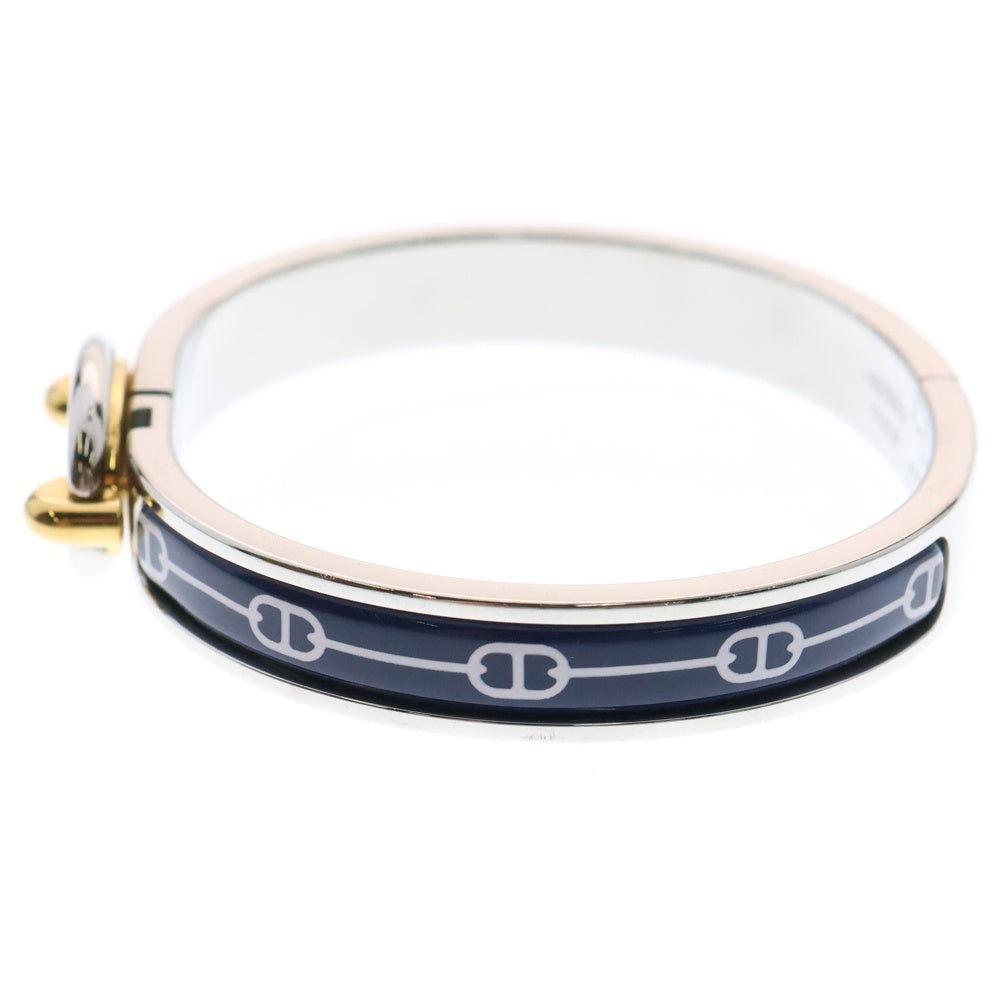 HERMES(エルメス) シェーヌダンクル ミニクリック バングル ブレスレット アクセサリー ブラック×ゴールド×シルバー GP