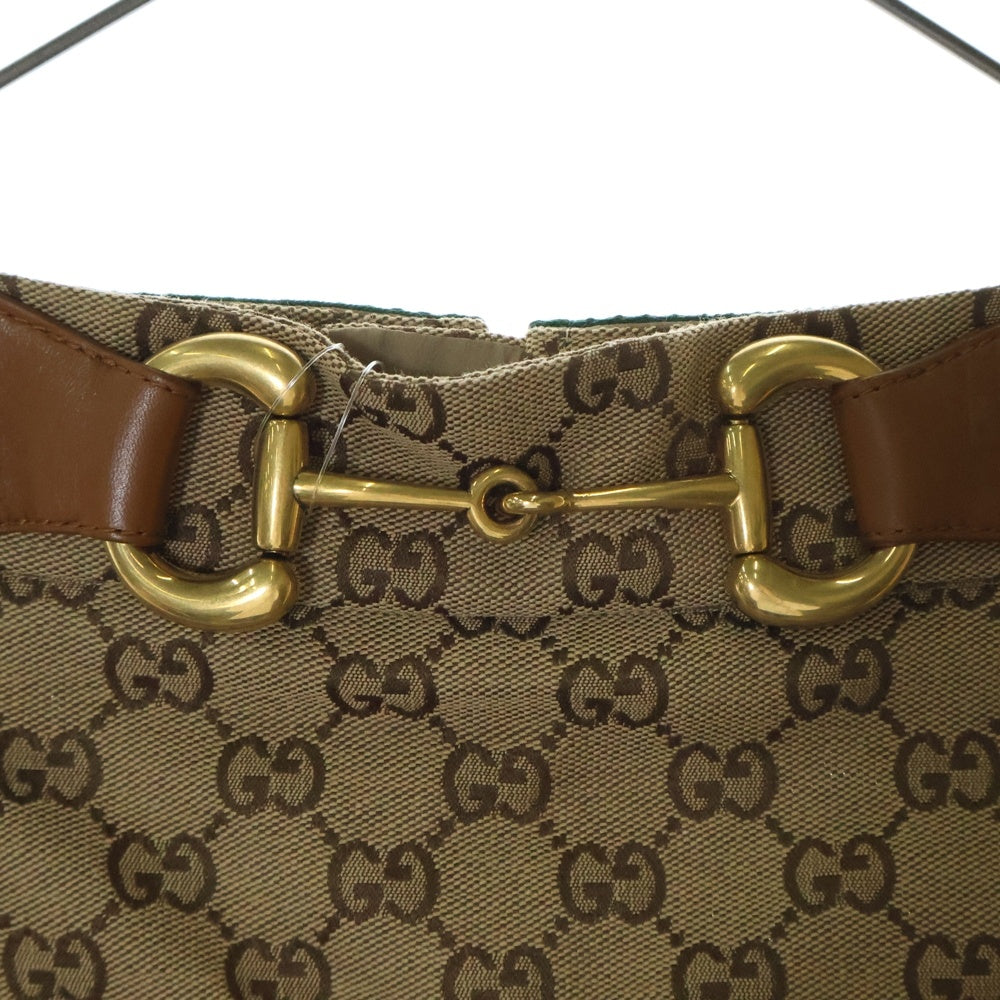 GUCCI(グッチ) GGキャンバス 総柄 シェリーライン ホースビット レザー フレア ミディアムスカート ベージュ/ブラウン 681567 Z8AWI レディース