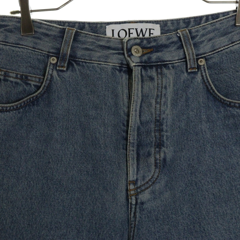 LOEWE(ロエベ) アナグラム カットアウトロゴ バギー ストレートデニムパンツ ジーンズ インディゴ S359Y11X50
