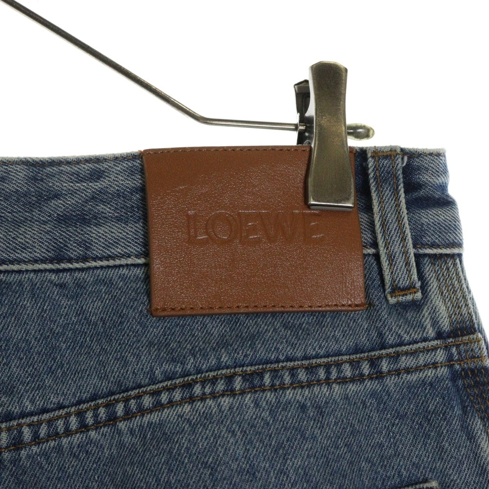 LOEWE(ロエベ) アナグラム カットアウトロゴ バギー ストレートデニムパンツ ジーンズ インディゴ S359Y11X50