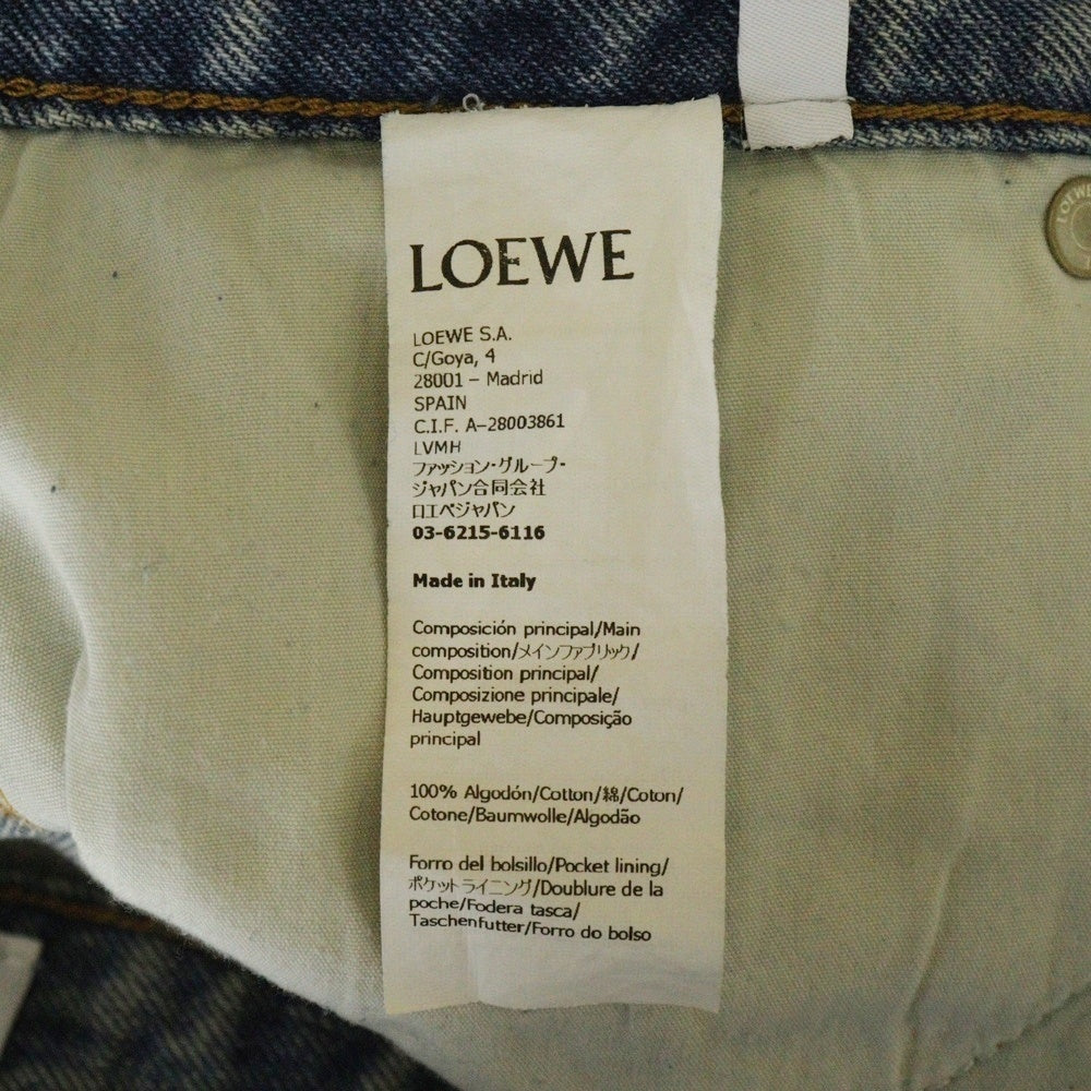 LOEWE(ロエベ) アナグラム カットアウトロゴ バギー ストレートデニムパンツ ジーンズ インディゴ S359Y11X50