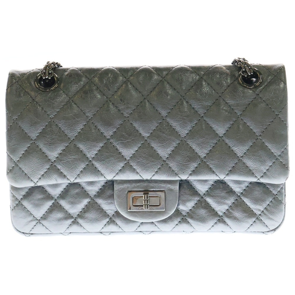 CHANEL(シャネル) 2.55 ショルダーバッグ ハンドバッグ Wフラップ Wチェーン シルバー クラシックカーフスキン AS0874