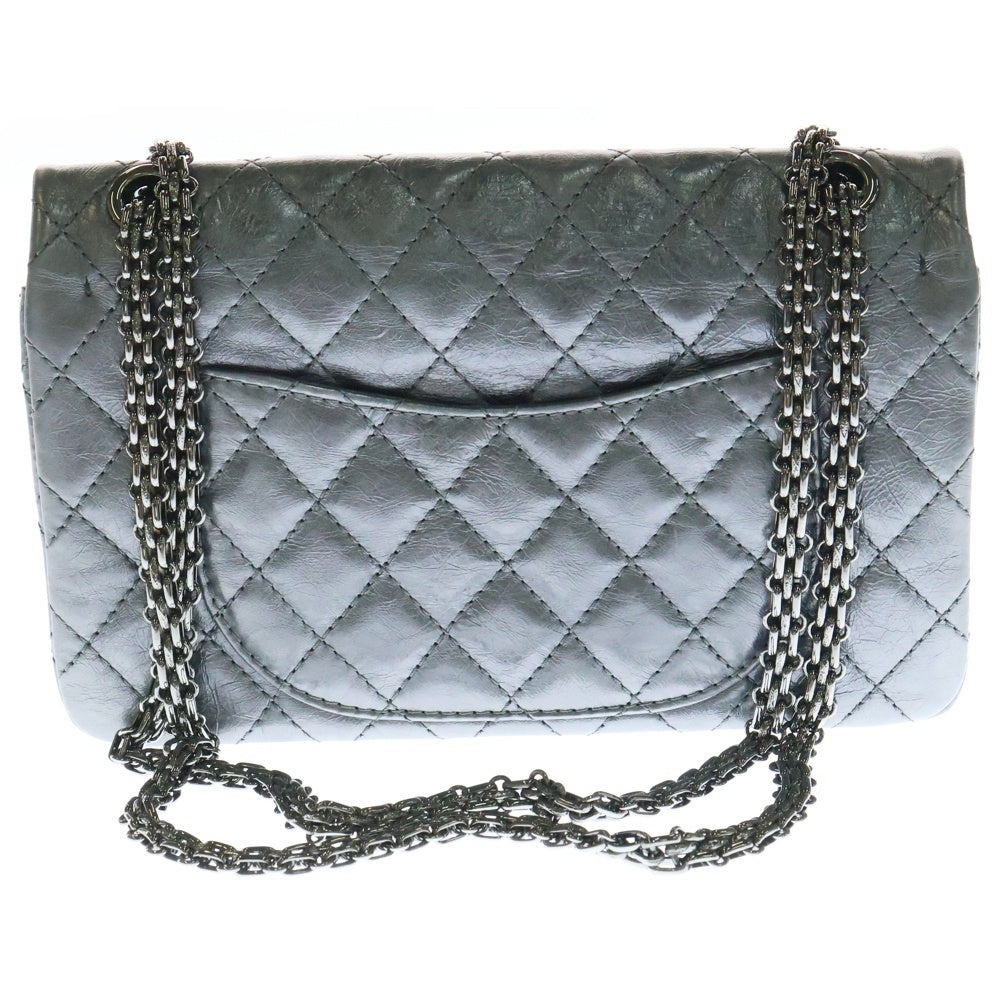 CHANEL(シャネル) 2.55 ショルダーバッグ ハンドバッグ Wフラップ Wチェーン シルバー クラシックカーフスキン AS0874