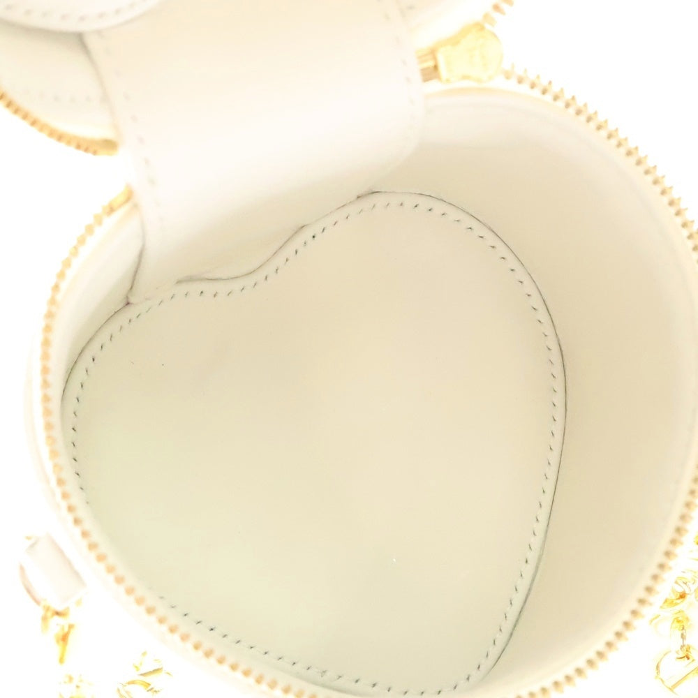 Christian Dior(クリスチャンディオール) ハートバニティ チェーンショルダーバック ミニバッグ ホワイト ゴールド金具 レザー
