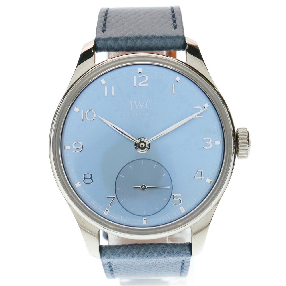 IWC(アイダブリューシー) IW358402 ポルトギーゼ・オートマティック 40 アイスブルー文字盤 SS×革/AT 自動巻き 腕時計 メンズ