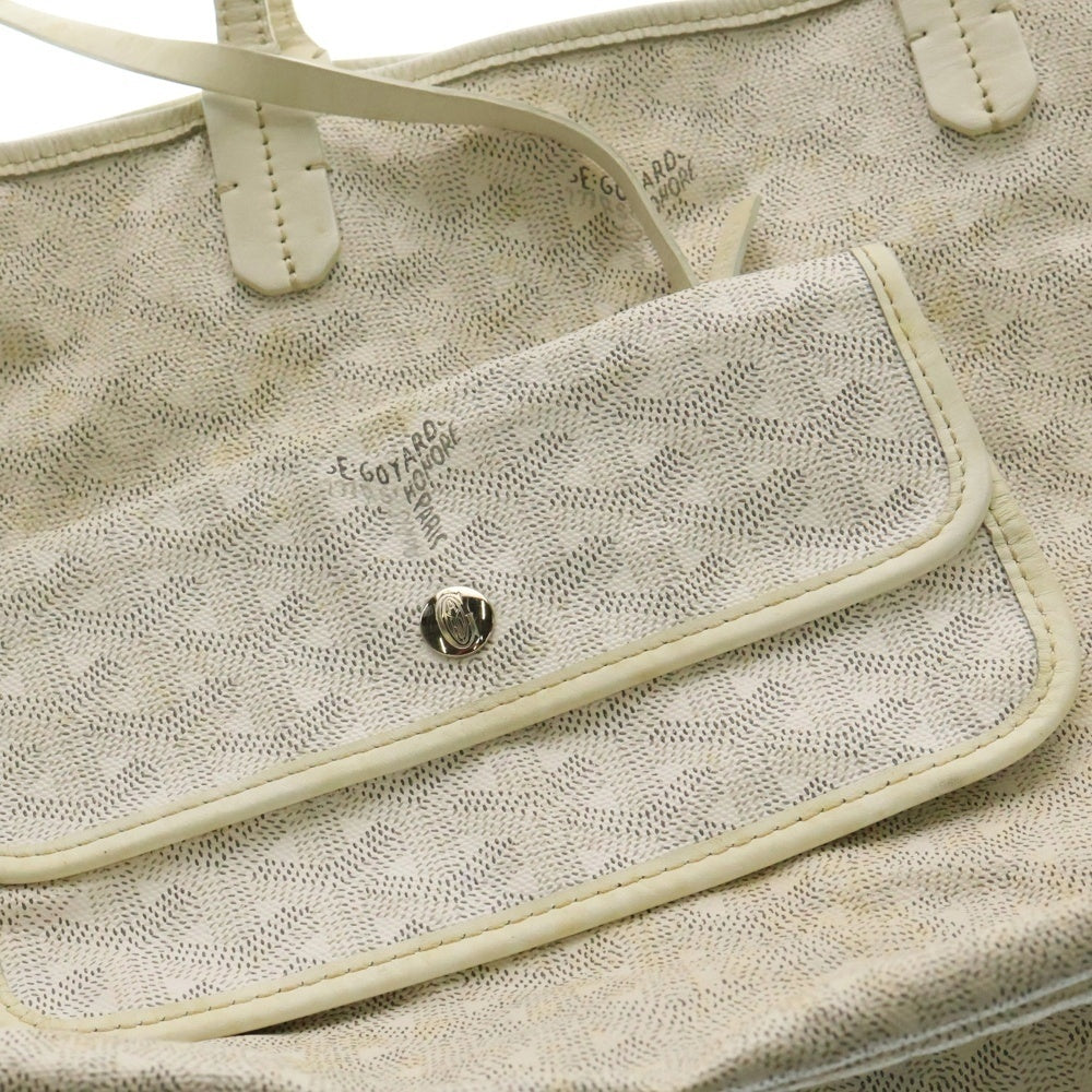 GOYARD(ゴヤール) サンルイPM トートバッグ ハンドバッグ ホワイト PVC×レザー シルバー金具