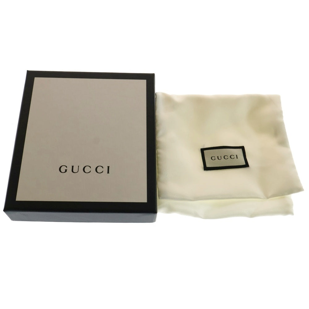 GUCCI(グッチ) グッチシマ 二つ折り財布 コンパクトウォレット カードケース シルバー金具 ネイビー レザー 473922