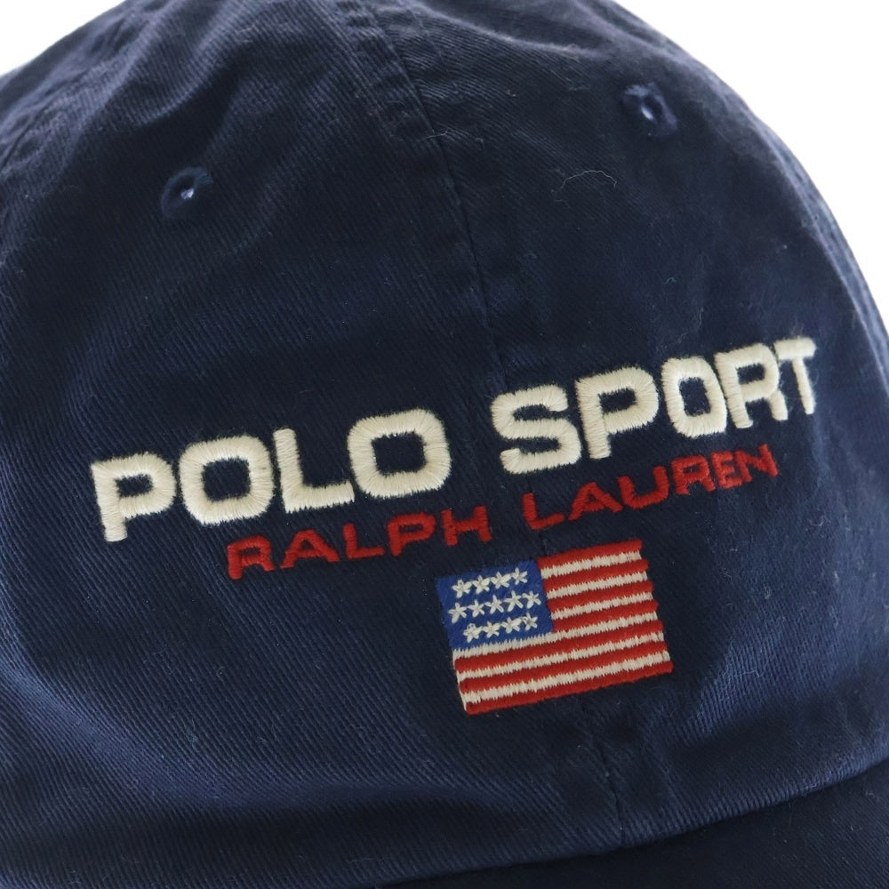 LAUREN RALPH LAUREN(ローレンラルフローレン) スポーツロゴ刺繍 復刻デザイン 6パネル ベースボールキャップ 帽子 ネイビー