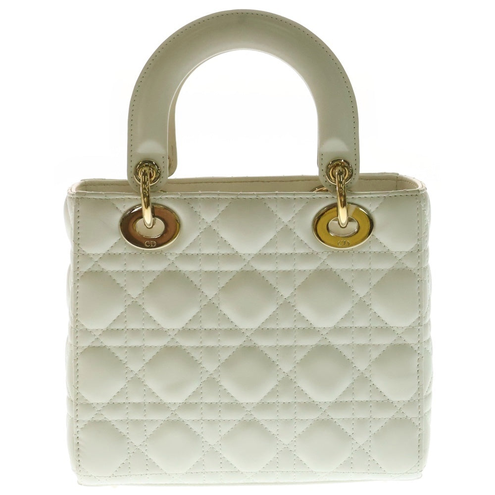 Christian Dior(クリスチャンディオール) My ABC Dior マイレディディオール スモール ホワイト レザー ゴールド金具