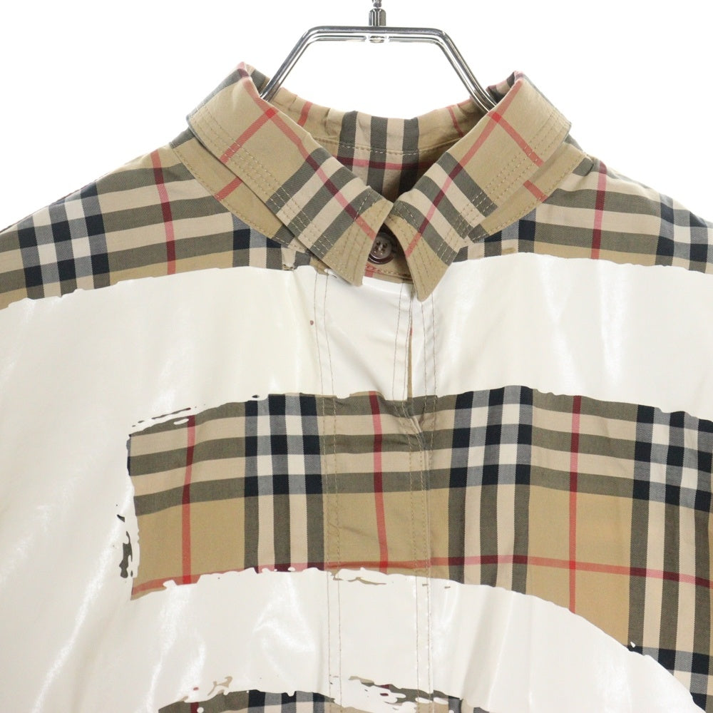 BURBERRY(バーバリー) LOVE グラフィティプリント ノバチェック総柄 ロングスリーブ 長袖シャツ ベージュ 8038128