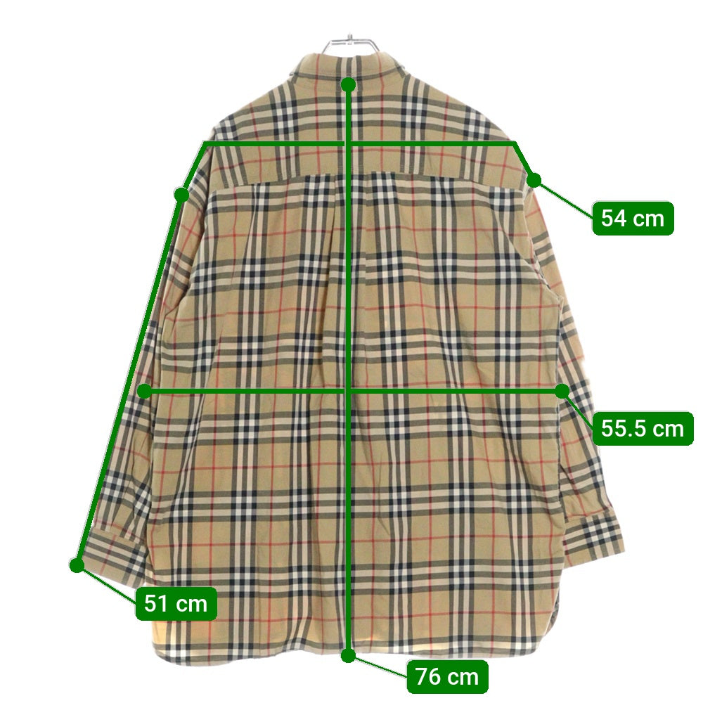 BURBERRY(バーバリー) LOVE グラフィティプリント ノバチェック総柄 ロングスリーブ 長袖シャツ ベージュ 8038128