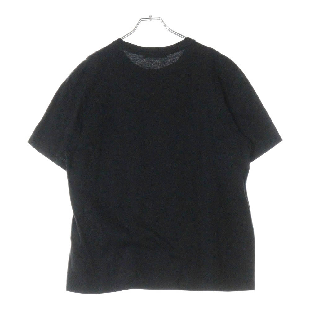 MCM(エム シー エム) スタッズ ラインストーン レザー ロゴ ワッペン クルーネック 半袖Tシャツ カットソー ブラック MHT8AMM03BK0XL