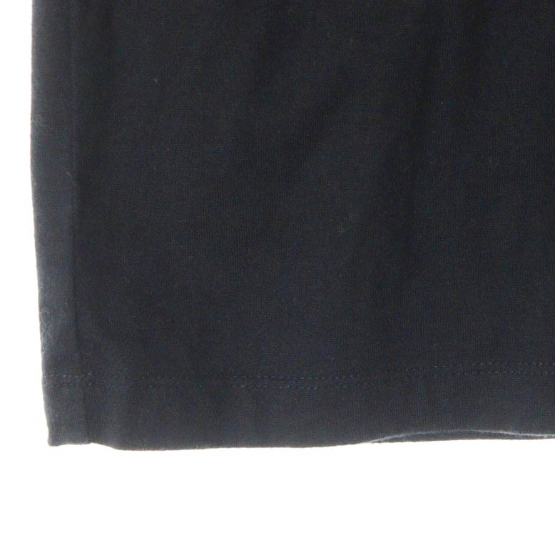 MCM(エム シー エム) スタッズ ラインストーン レザー ロゴ ワッペン クルーネック 半袖Tシャツ カットソー ブラック MHT8AMM03BK0XL