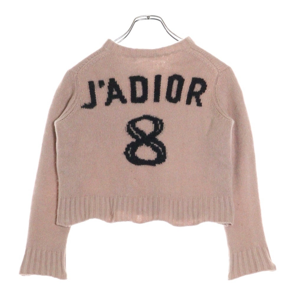 Christian Dior(クリスチャンディオール) J'ADIOR ナンバリング カシミヤ クルーネック ショート丈 クロップド 長袖ニット セーター ピンク レディース 914S60TM013