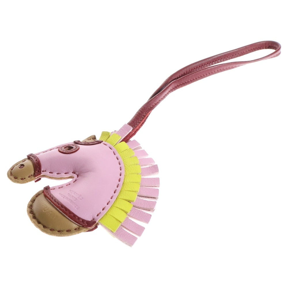 HERMES(エルメス) サバンナ ジージーカマイユ ストラップ バッグチャーム レザー ピンク U刻印
