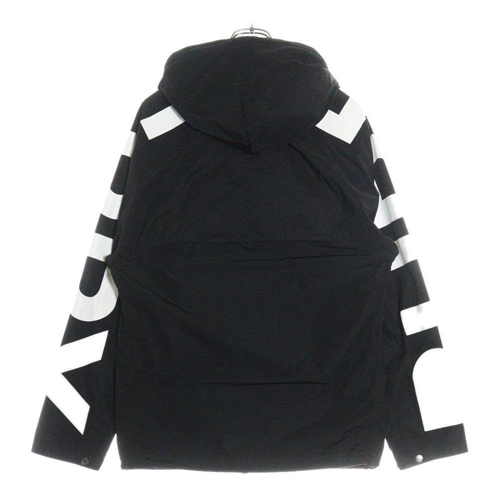 BURBERRY(バーバリー) ロゴプリント フーデッド ジップアップ ナイロンジャケット ブラック 8029833