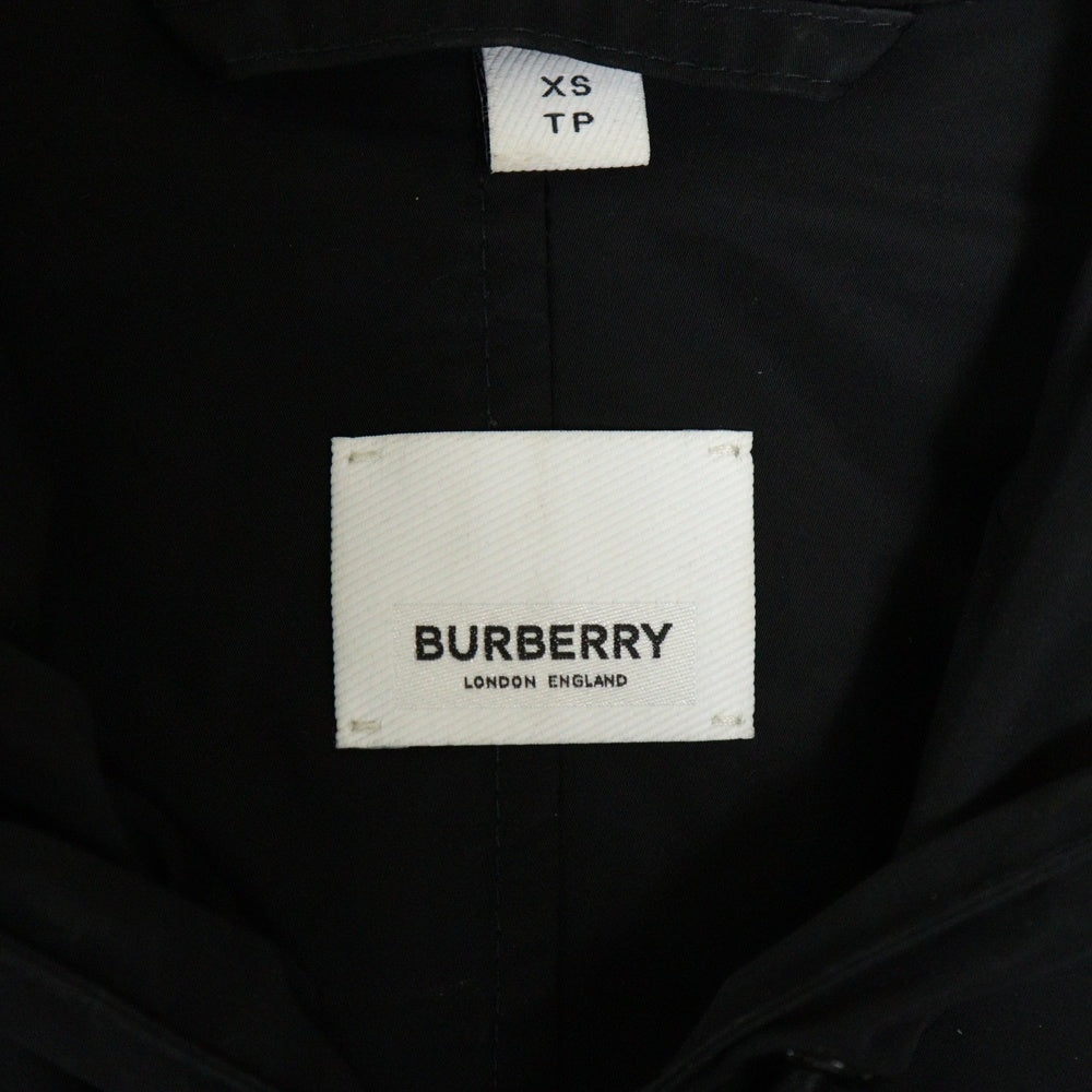 BURBERRY(バーバリー) ロゴプリント フーデッド ジップアップ ナイロンジャケット ブラック 8029833