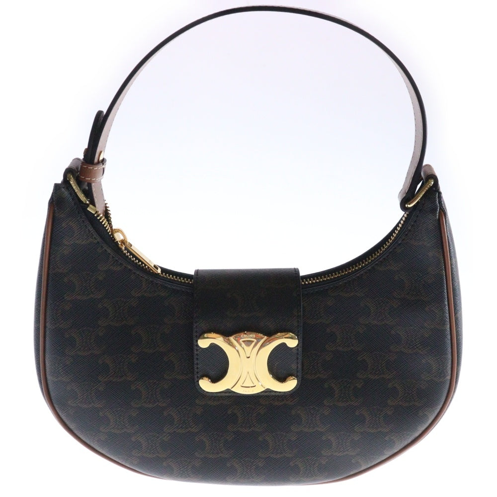 CELINE(セリーヌ) アヴァ ミディアム トリオンフ ワンショルダーバッグ ハンドバッグ タン ブラウン PVCレザー