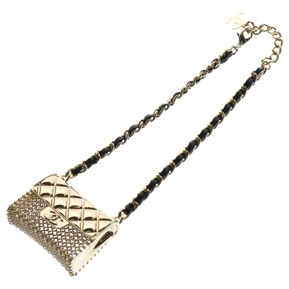 CHANEL(シャネル) マトラッセ チェーン ネックレス ペンダント ゴールド×ブラック B21S