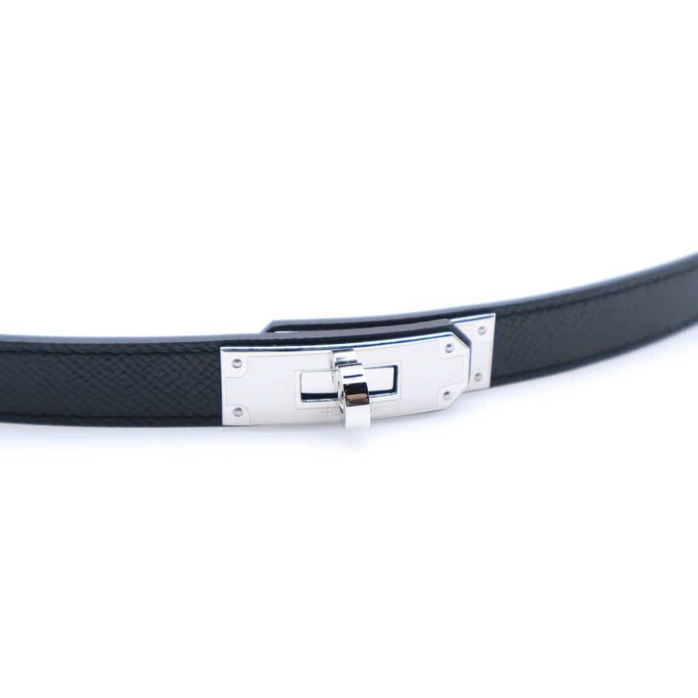 HERMES(エルメス) ケリーベルト ブラック シルバー金具 エプソン U刻印