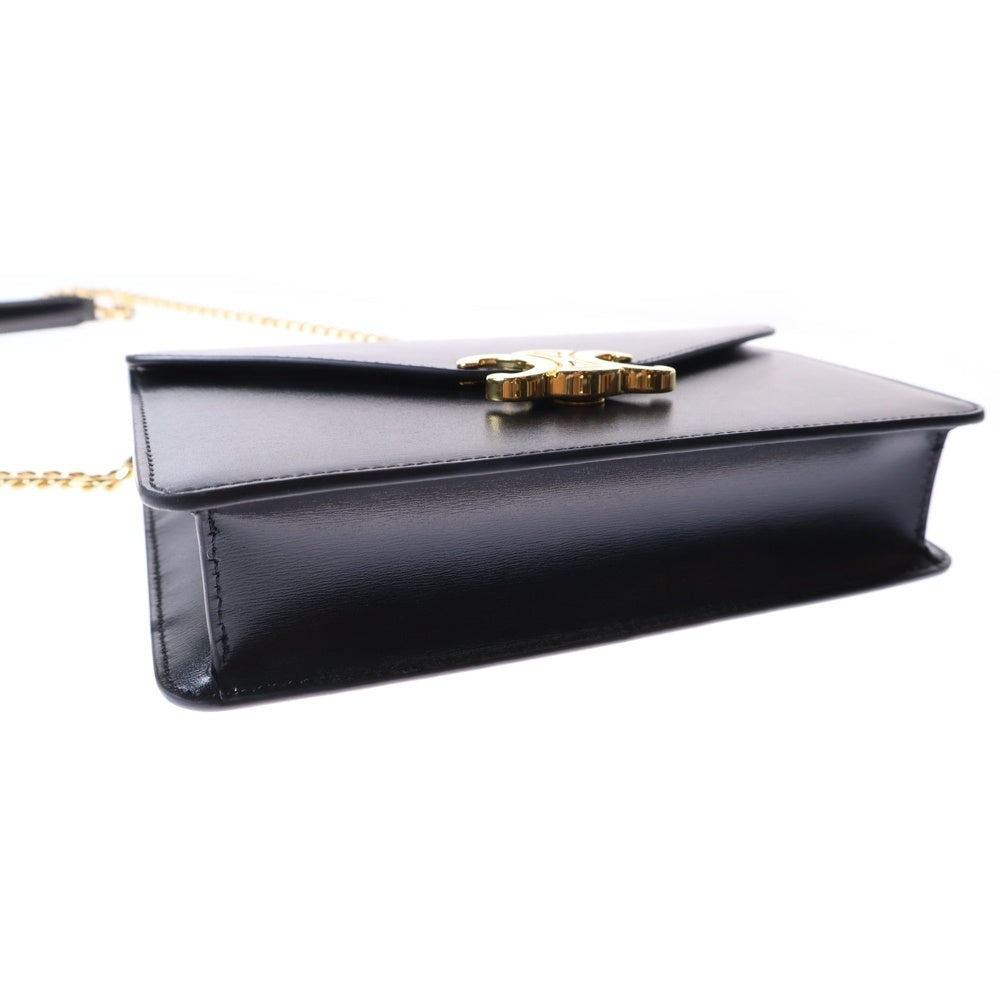 CELINE(セリーヌ) マーゴ トリオンフ チェーンウォレット ショルダーバッグ ブラック ゴールド金具 レザー