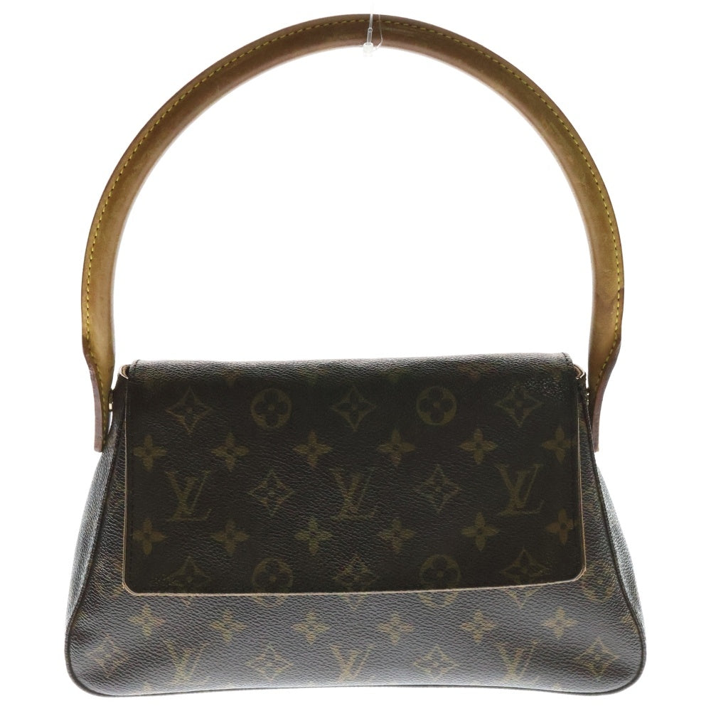 LOUIS VUITTON(ルイヴィトン) モノグラム ミニルーピング ハンドバッグ ブラウン ゴールド金具 レザー×PVC M51147